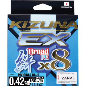 OWNER Шнур Kizuna EX X8 Broad PE invisible blue 150м 0.42мм 43.5кг