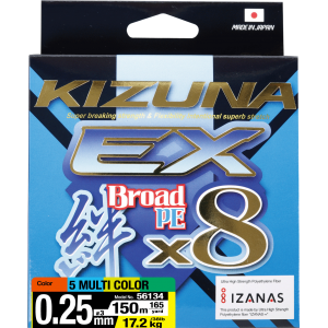 OWNER Шнур Kizuna EX X8 Broad PE multi color 150м 0.25мм 17.2кг