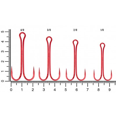 FLAGMAN Крючок двойной Double Hook Long SS Red №1/0 3шт