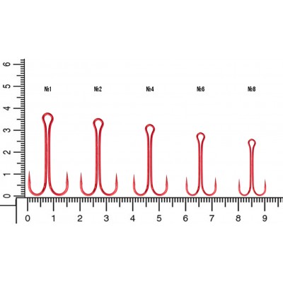 FLAGMAN Крючок двойной Double Hook Long SS Red №1 4шт