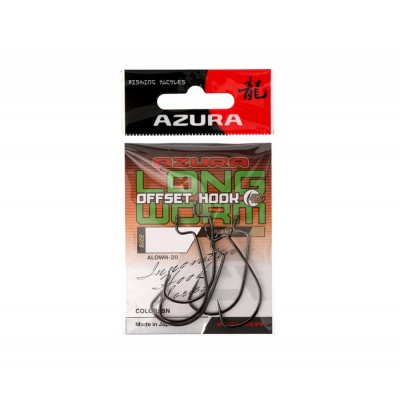 AZURA Крючок Long Offset Worm Hook №1 6шт