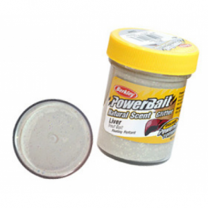 BERKLEY Паста форелевая печень белая PowerBait Natural Glitter Trout Bait Liver White