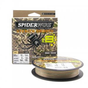 SPIDERWIRE Шнур плетеный Х8 Braid Stealth Smooth 150м камуфляжный 0.15мм 16.5кг