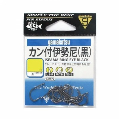 GAMAKATSU Крючок Iseama Ring Eye Black №6 с ушком BN 15шт