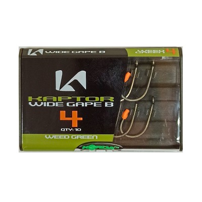 KORDA Крючок Kaptor Wide Gape Barbless Weed №4 без бородки