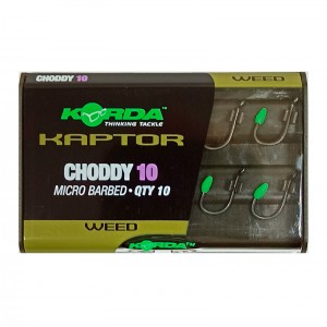 KORDA Крючок Kaptor Choddy Weed №10 с бородкой