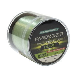 FLAGMAN Леска Avenger Olive Line 1500м 0.25мм 6.8кг/15lb