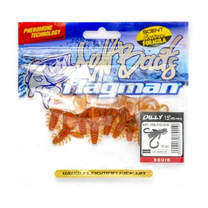 FLAGMAN Мягкая приманка Dilly 1.5" UV Motor Oil Squid 3.8см 10шт