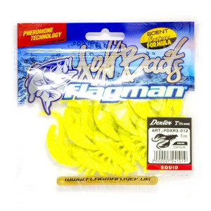 FLAGMAN Рак Dexter 3" chartreuse squid 7.6см 5шт