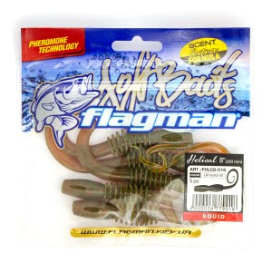 FLAGMAN Червь Helical 8" #016 squid UV motor oil 20см 5шт