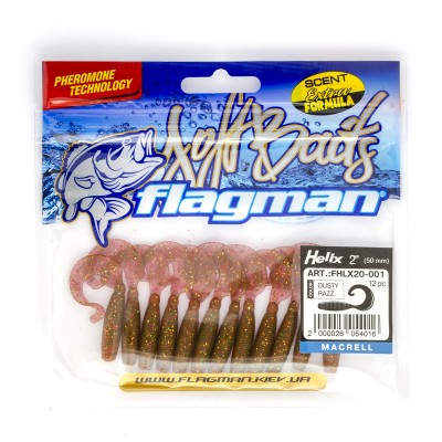 FLAGMAN Твистер Helix 2" #001 Dusty razz 5см 12шт