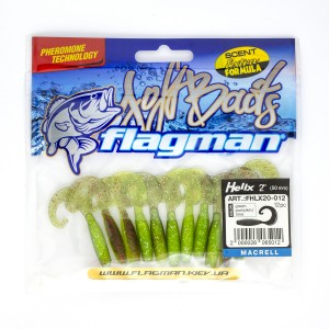 FLAGMAN Твистер Helix 2" #012 Green pumpkin lime 5см 12шт