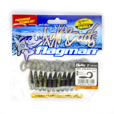 FLAGMAN Твистер Helix 2" #013 Silver phantom 5см 12шт