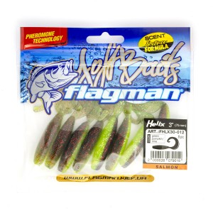 FLAGMAN Твистер Helix 3" #012 Green pumpkin lime 7.6см 8шт