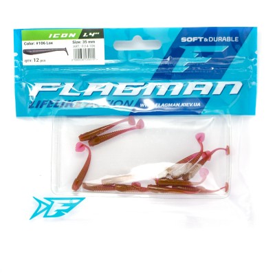 FLAGMAN Виброхвост Icon 1,4" #106 Lox 3,5см 12шт