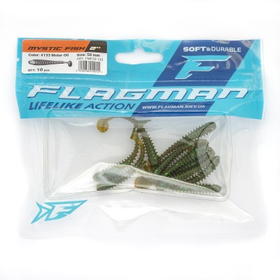 FLAGMAN Виброхвост Mystic Fish 2" #133 Motor Oil 5см 10шт