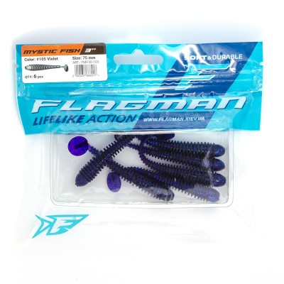 FLAGMAN Виброхвост Mystic Fish 3" #105 Violet 7,5см 6шт