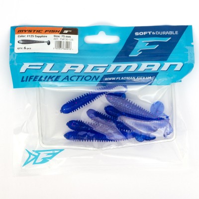 FLAGMAN Виброхвост Mystic Fish 3" #125 Sapphire 7,5см 5шт