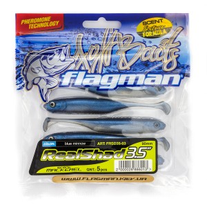 FLAGMAN Виброхвост Real Shad 3.5" Blue Minnow Macrell 8.7см 5шт