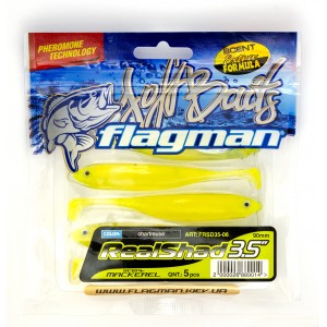 FLAGMAN Виброхвост Real Shad 3.5" Chartreuse Macrell 8.7см 5шт