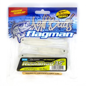 FLAGMAN Виброхвост Real Shad 3.5" White Phantom Macrell 8.7см 5шт