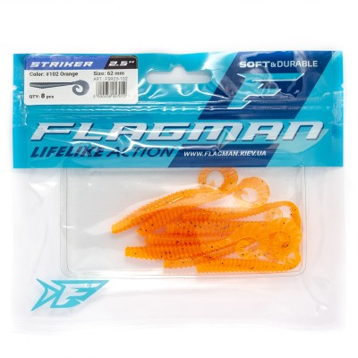 FLAGMAN Твистер Striker 2,5'' #102 Orange 6,2см 8шт