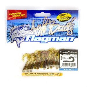 FLAGMAN Твистер Trident 1.5" Green pumpkin 3.8см 15шт