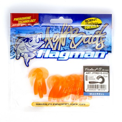 FLAGMAN Твистер Trident 1,5" Chart orange 3,8см 15шт