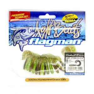 FLAGMAN Твистер Trident 1.5" Green pumpkin lime 3.8см 15шт