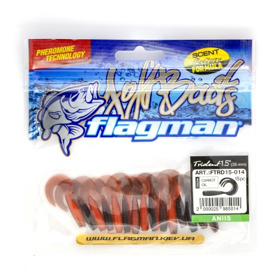 FLAGMAN Твистер Trident 1,5" Carrot oil 3,8см 15шт