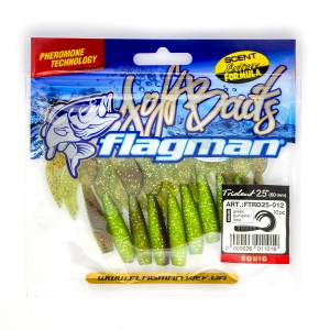 FLAGMAN Твистер Trident 2.5" Green pumpkin lime 6.3см 10шт