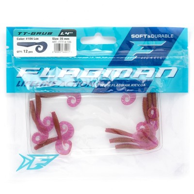 FLAGMAN Твистер TT-Grub 1,4'' #106 Lox 3,5см 12шт