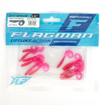 FLAGMAN Твистер TT-Grub 1,4'' #110 Glamour 3,5см 12шт