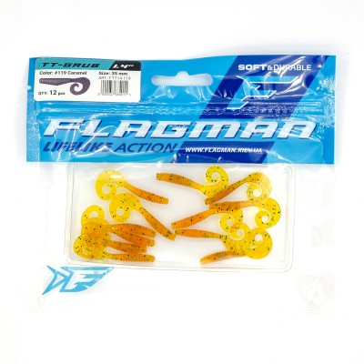 FLAGMAN Твистер TT-Grub 1,4'' #119 Caramel 3,5см 12шт