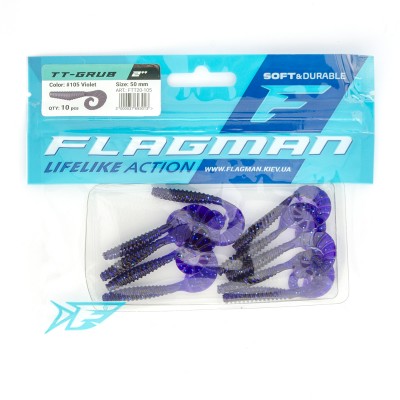 FLAGMAN Твистер TT-Grub 2,0'' #105 Violet 5см 10шт