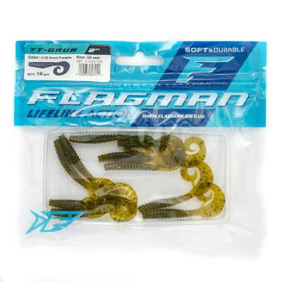 FLAGMAN Твистер TT-Grub 2,0'' #120 Green Pumpkin 5см 10шт