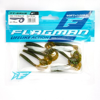 FLAGMAN Твистер TT-Grub 2,0'' #133 Motor Oil 5см 10шт