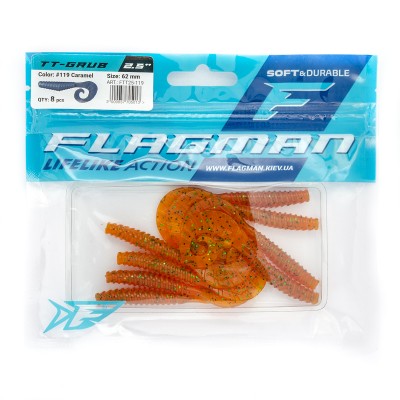 FLAGMAN Твистер TT-Grub 2,5'' #119 Caramel 6,2см 8шт