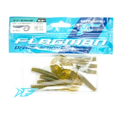 FLAGMAN Твистер TT-Grub 2,5'' #121 Watermelon 6,2см 8шт