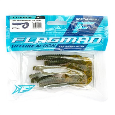 FLAGMAN Твистер TT-Grub 3,0'' #121 Watermelon 7,5см 6шт