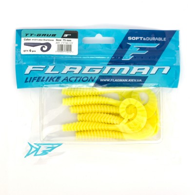 FLAGMAN Твистер TT-Grub 3,0'' #127 Lime Chartreuse 7,5см 6шт