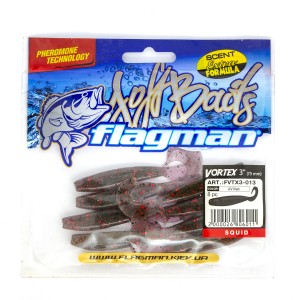 FLAGMAN Твистер Vortex 3" #013 UV lilac squid 7.5см 8шт