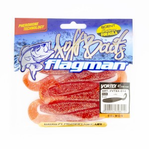 FLAGMAN Твистер Vortex 4" #014 ruby salmon 10см 6шт