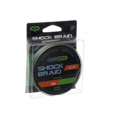 CARP PRO Шок-лидер Shock Braid PE X4 зеленый 20lb 25м