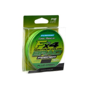 FLAGMAN Шнур Cast Master Feeder Braid F4 150м Fluo Green 0.10мм 5.1кг 11lb