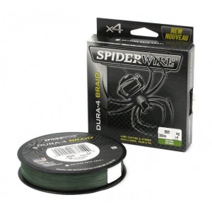 SPIDERWIRE Шнур плетеный Х4 Dura Braid 150м темнозеленый 0.17мм 15.0кг 33lb MGRN