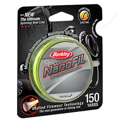 BERKLEY Шнур Nanofil 125м яркожелтый 0,20мм 12,6кг Hi-Vis Chartreuse