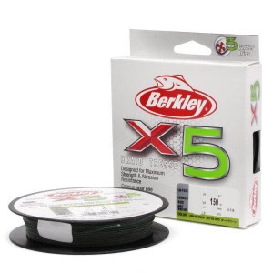 BERKLEY Шнур плетеный X5 150м темнозеленый 0.14мм 14.2кг