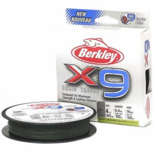 BERKLEY Шнур плетеный X9 150м темнозеленый 0.25мм 27.0кг