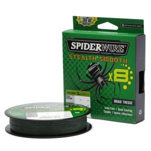 SPIDERWIRE Шнур плетеный Х8 Braid Stealth Smooth 150м темнозеленый 0.15мм 16.5кг